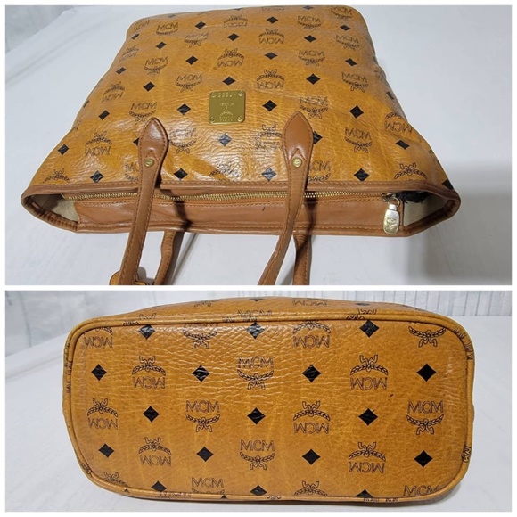 Authentic MCM VISETOS SHOPPER TOTE BAG COGNAC - Picture 8 of 13